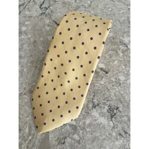 Vintage Bert Pulitzer Men's Silk Neck Tie Yellow Blue Dots Made in USA JL